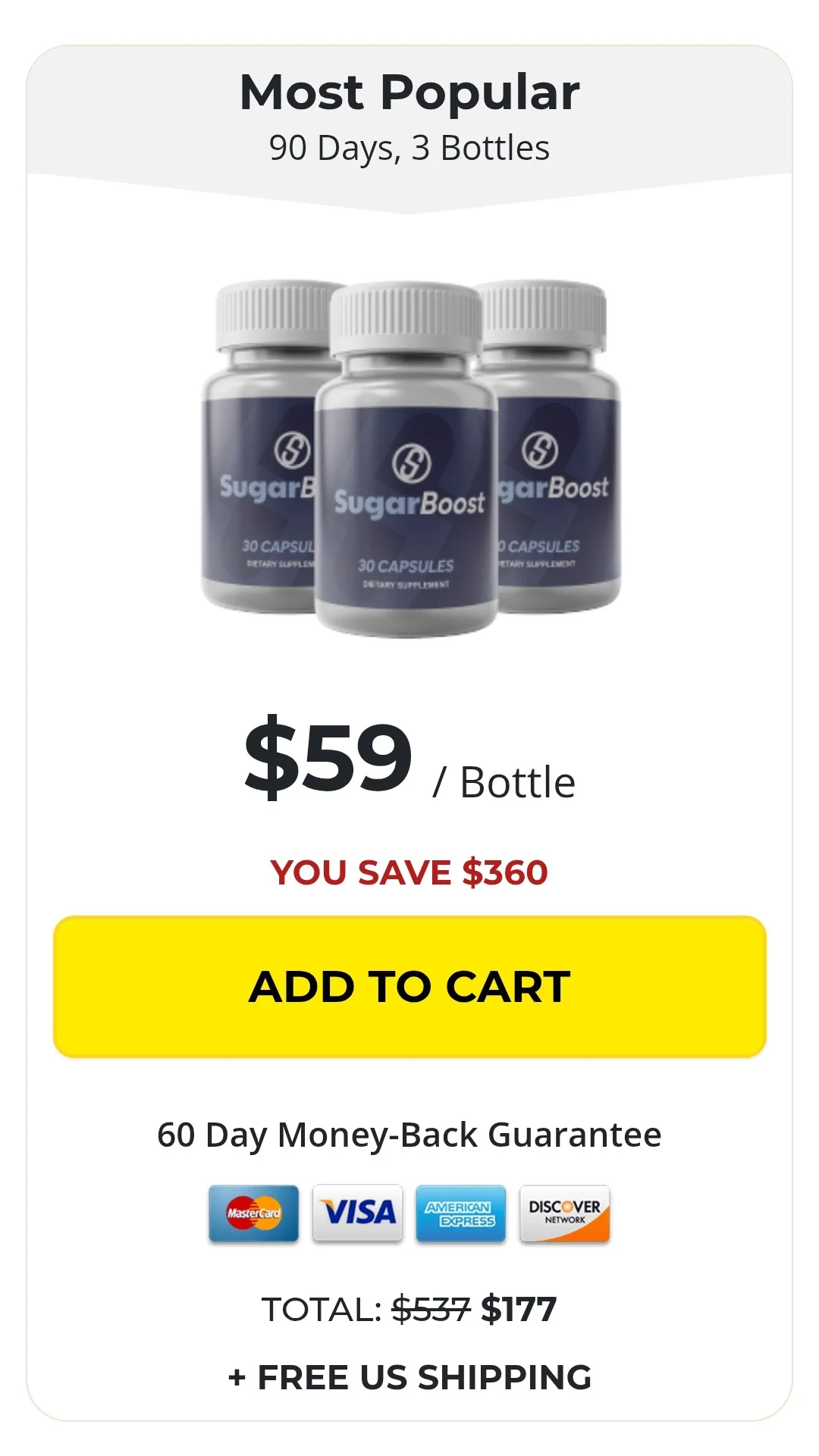 SugarBoost™ 3 bottles pricing